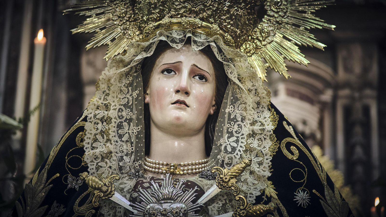 Imagen de la Virgen de las Angustias tras su restauración.
