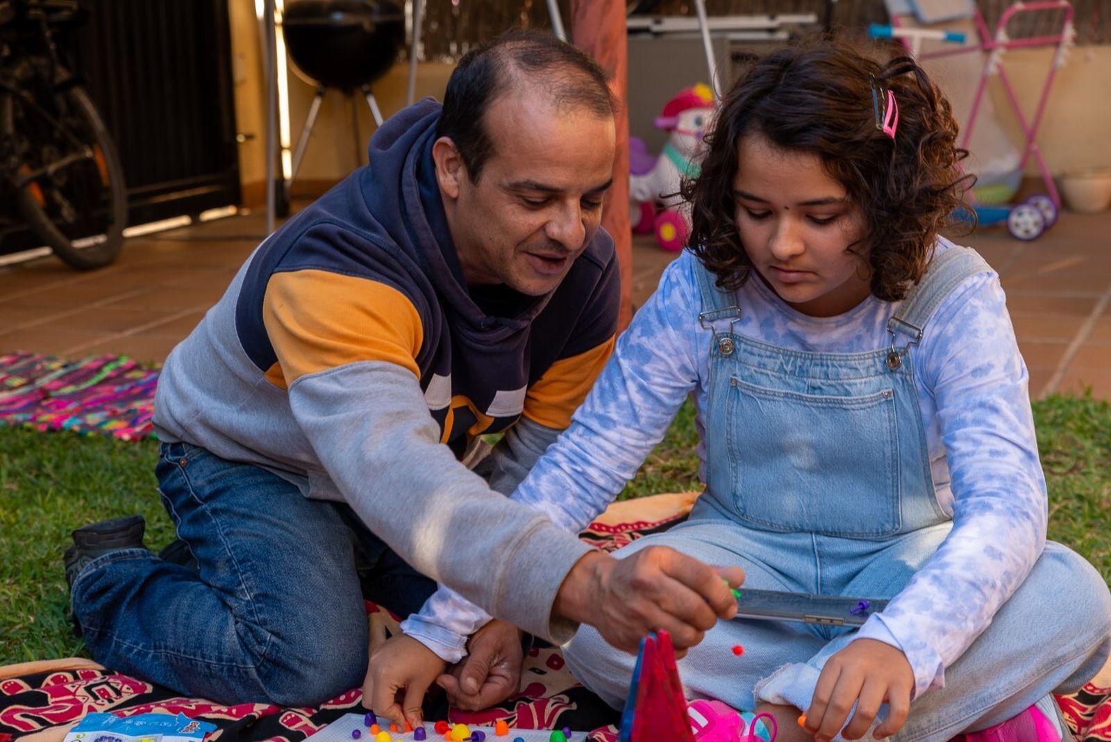 Moisés Saborido junto a su hija Candela Saborido
