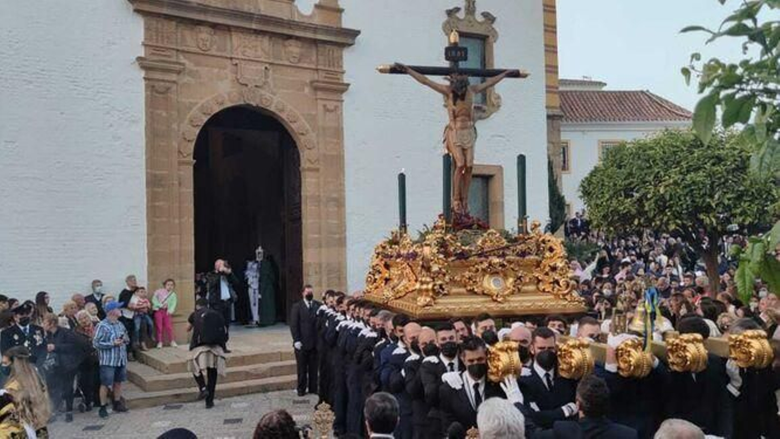 La salida del Cristo de la Veracruz en una imagen de archivo.