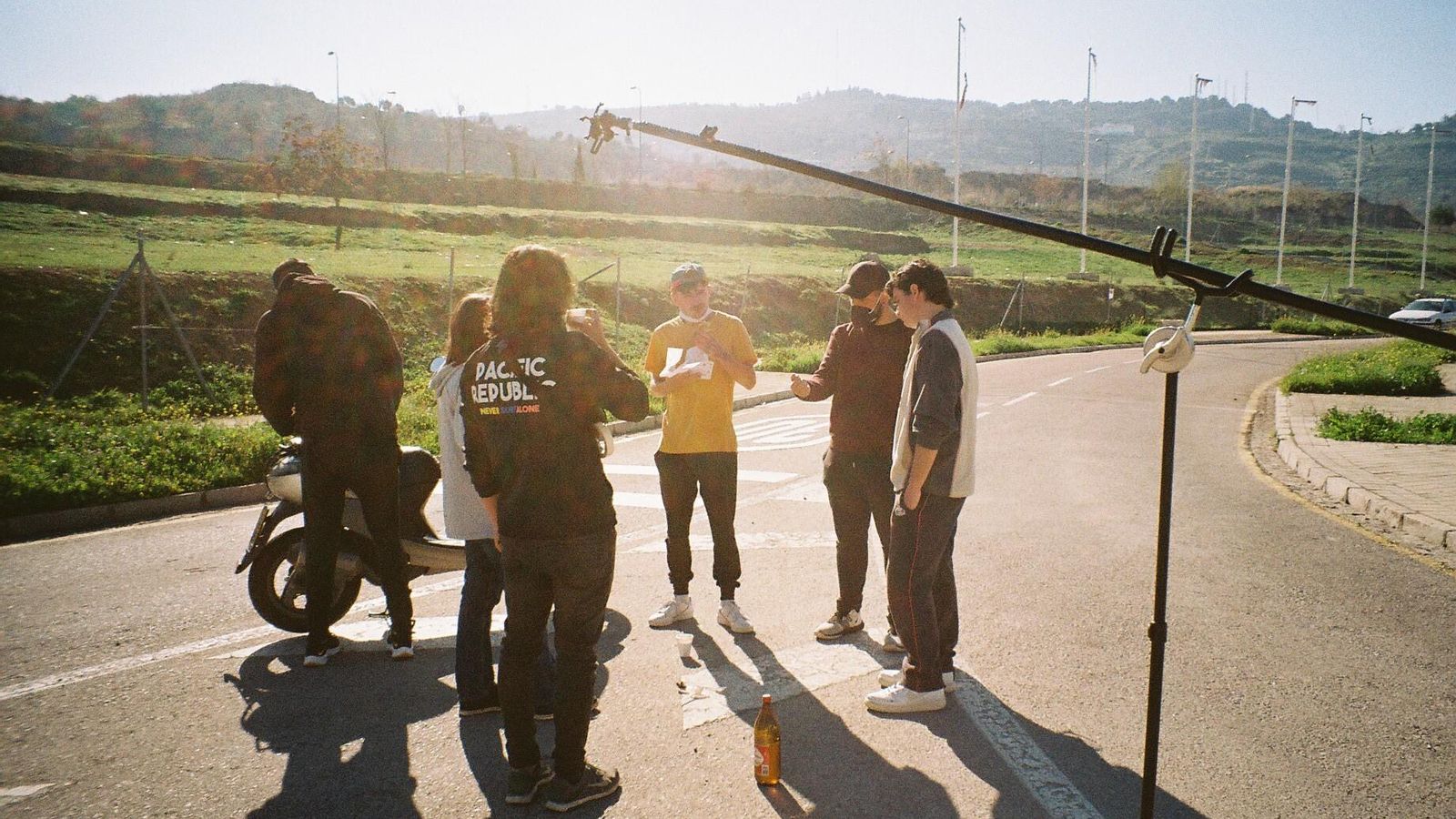 Preparación para el rodaje de una de las secuencias del cortometraje