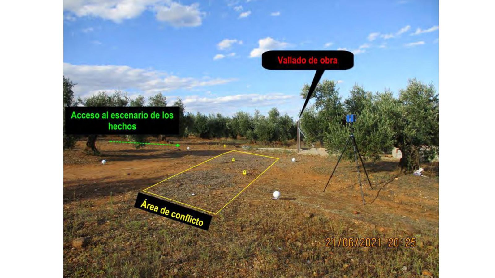 Escenario del atropello mortal en Marmolejo.