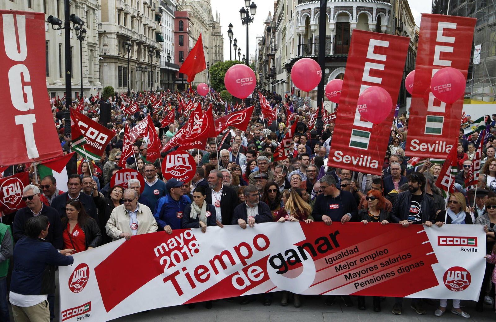 Manifestación del 1 de mayo en Sevilla en una edición anterior