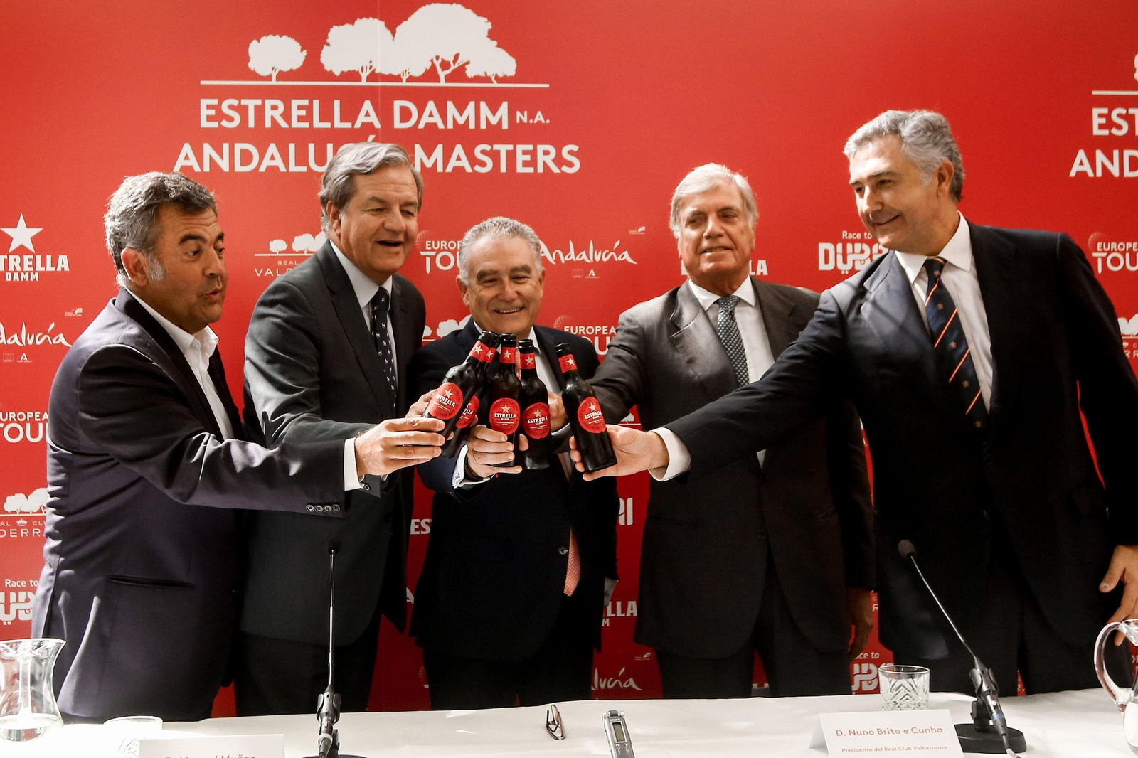 Los participantes en la presentación del Andalucía Masters, este jueves en Madrid