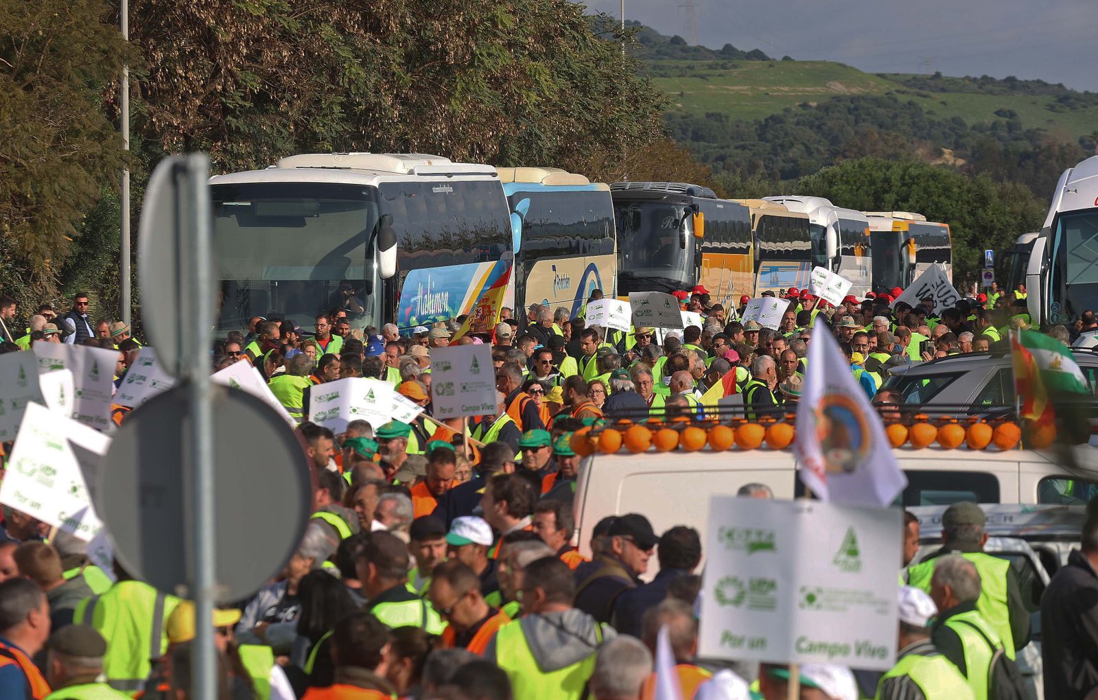 Imágenes de las protestas de los agricultores en Algeciras