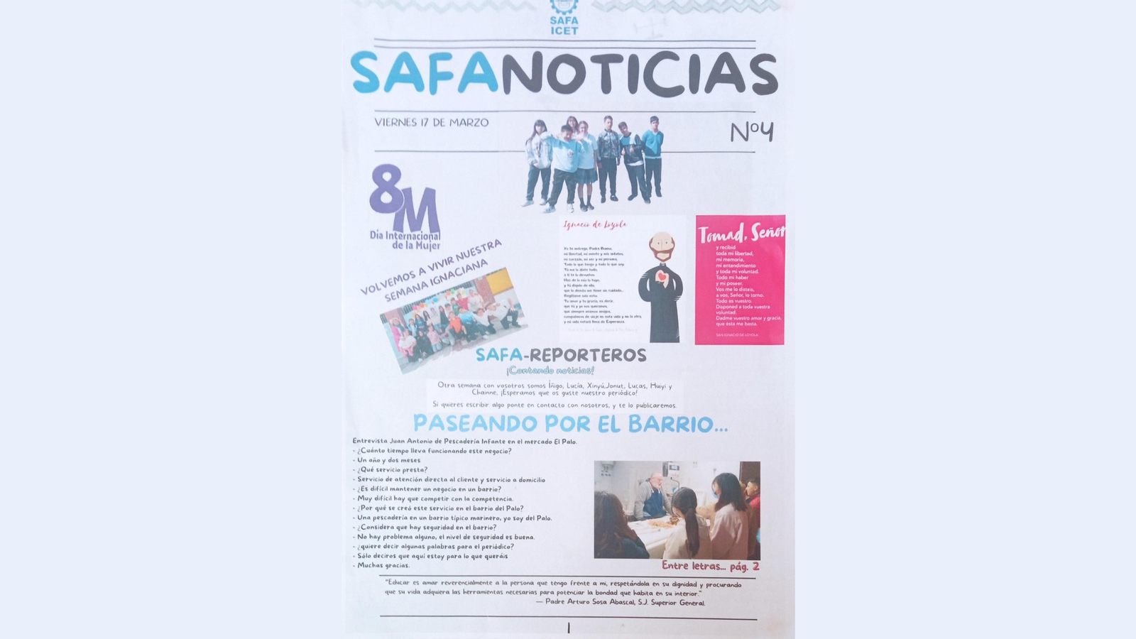 La portada de uno de los números que ha publicado 'SAFA Noticias'. La portada de uno de los números que ha publicado 'SAFA Noticias'.