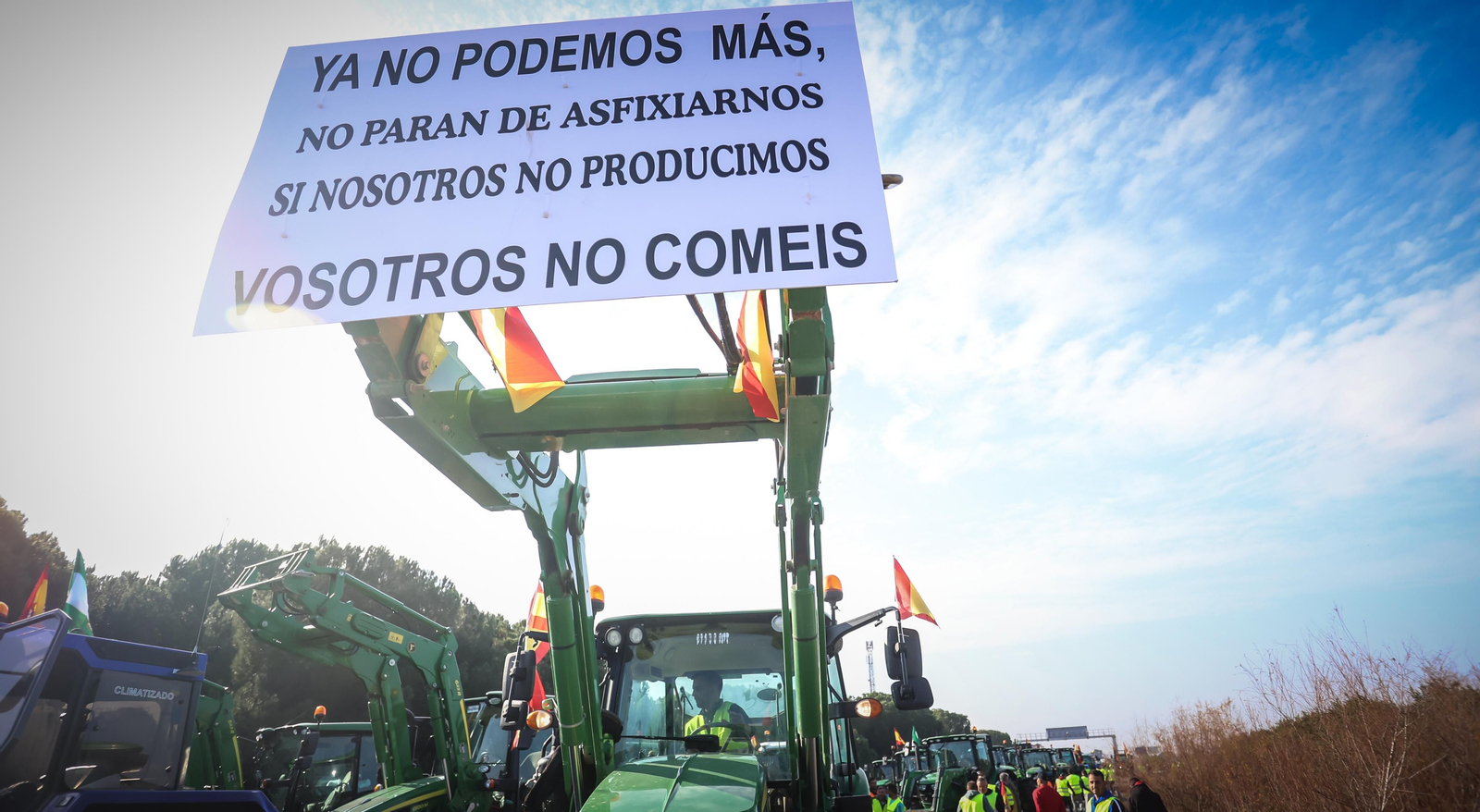 Jerez colapsado por la protesta de agricultores vy ganaderoa