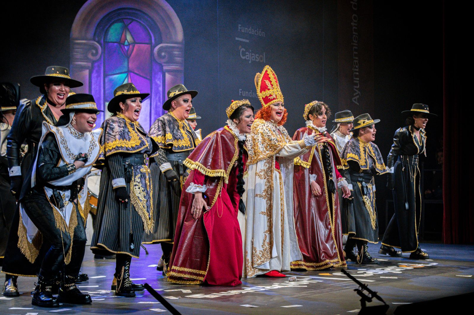 La comparsa 'La camorra' en su pase preliminar