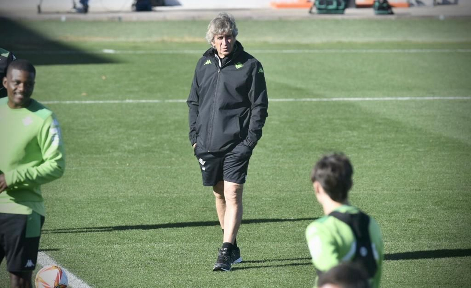 Pellegrini, en el entrenamiento de este miércoles.