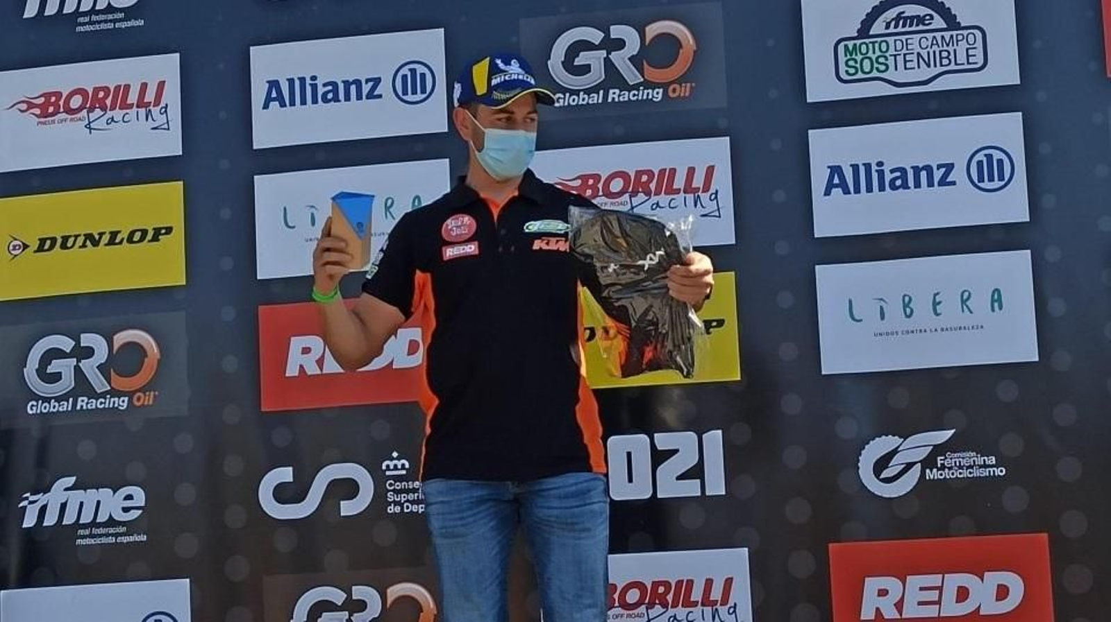 Jesús García en el primer puesto del podio en tierras catalanas.