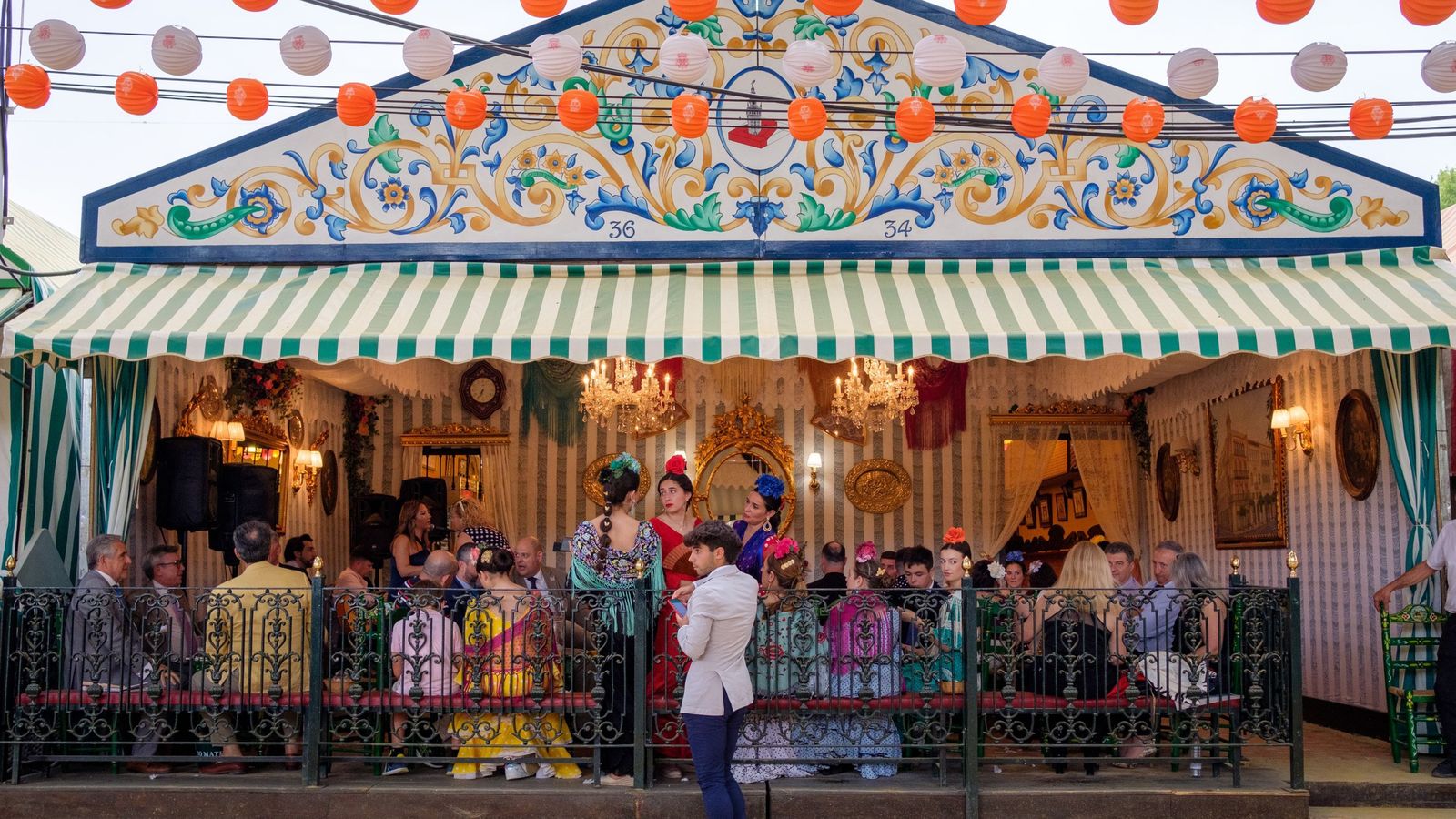 Una caseta de la Feria de Abril.