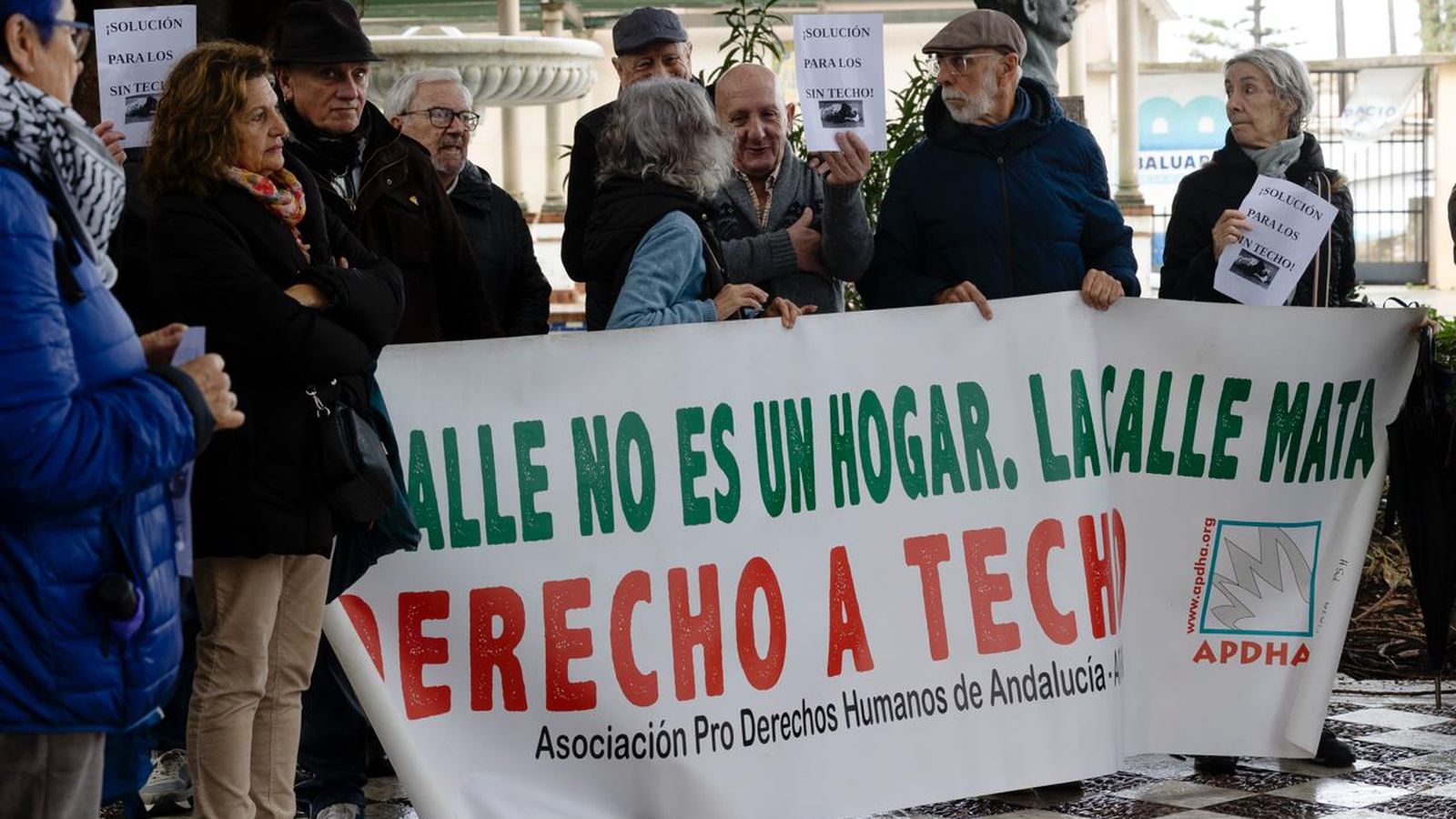 Pancarta de la concentración.