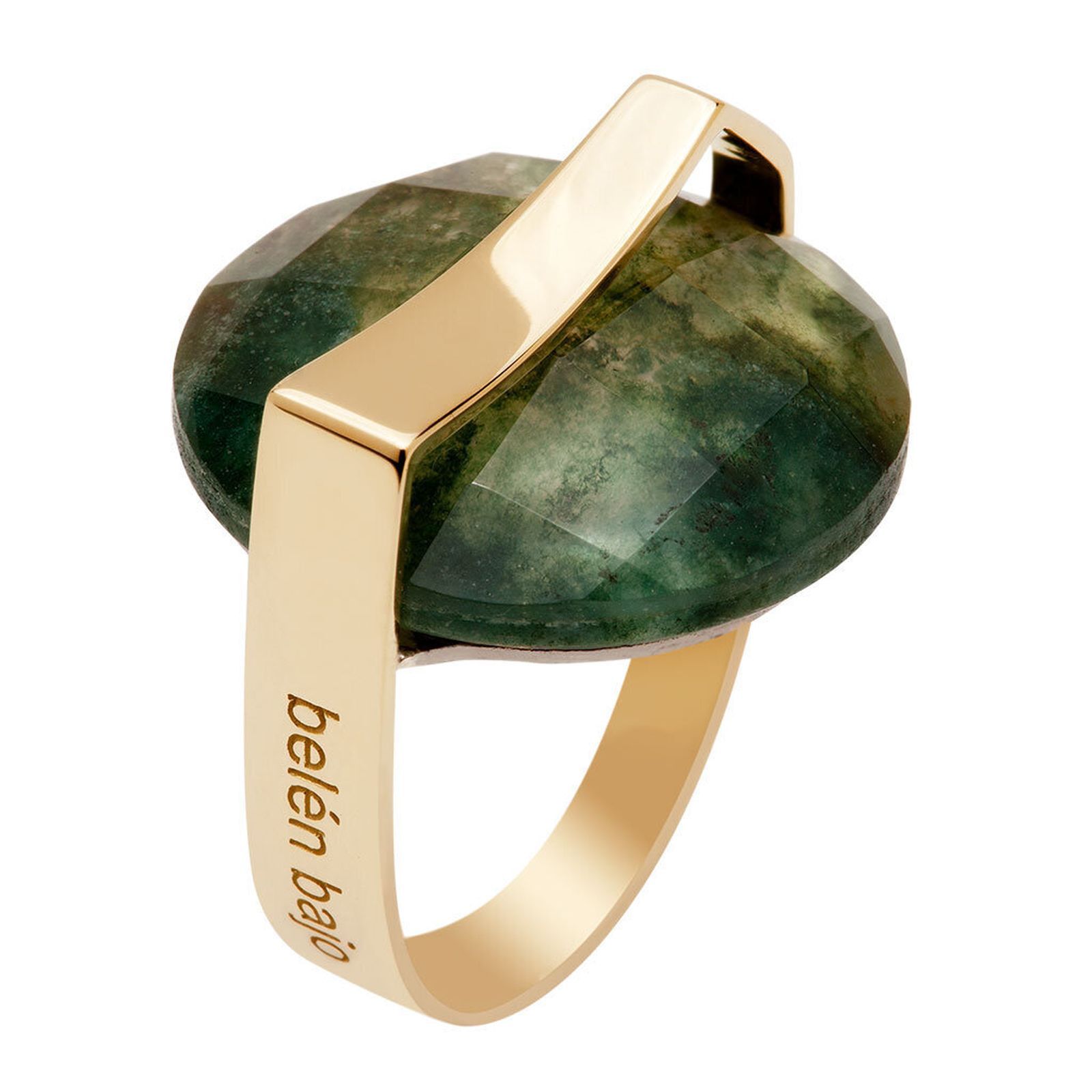 Anillo de ágata musgosa.