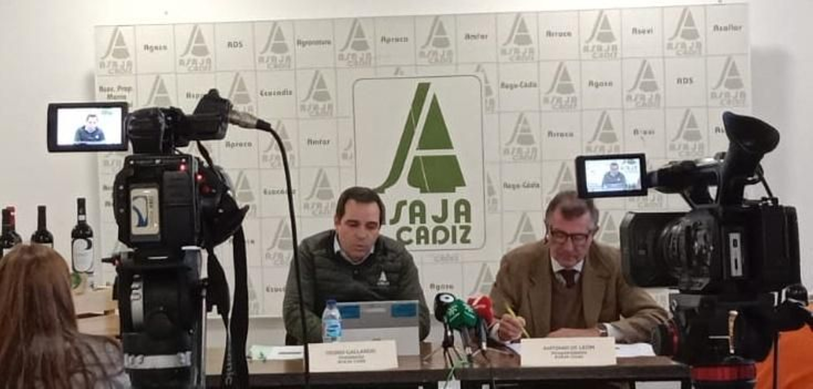 Pedro Gallardo (i), presidente de Asaja Cádiz.