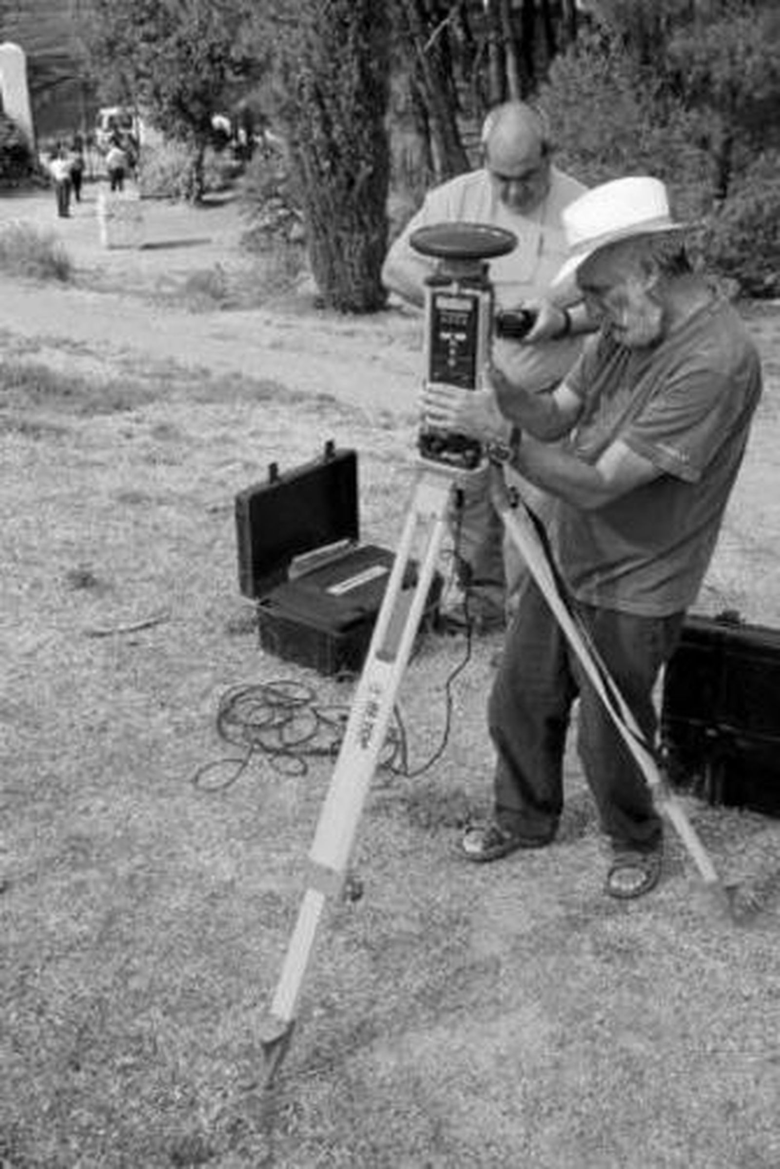 José Antonio Peña, durante los trabajos previos en el parque.