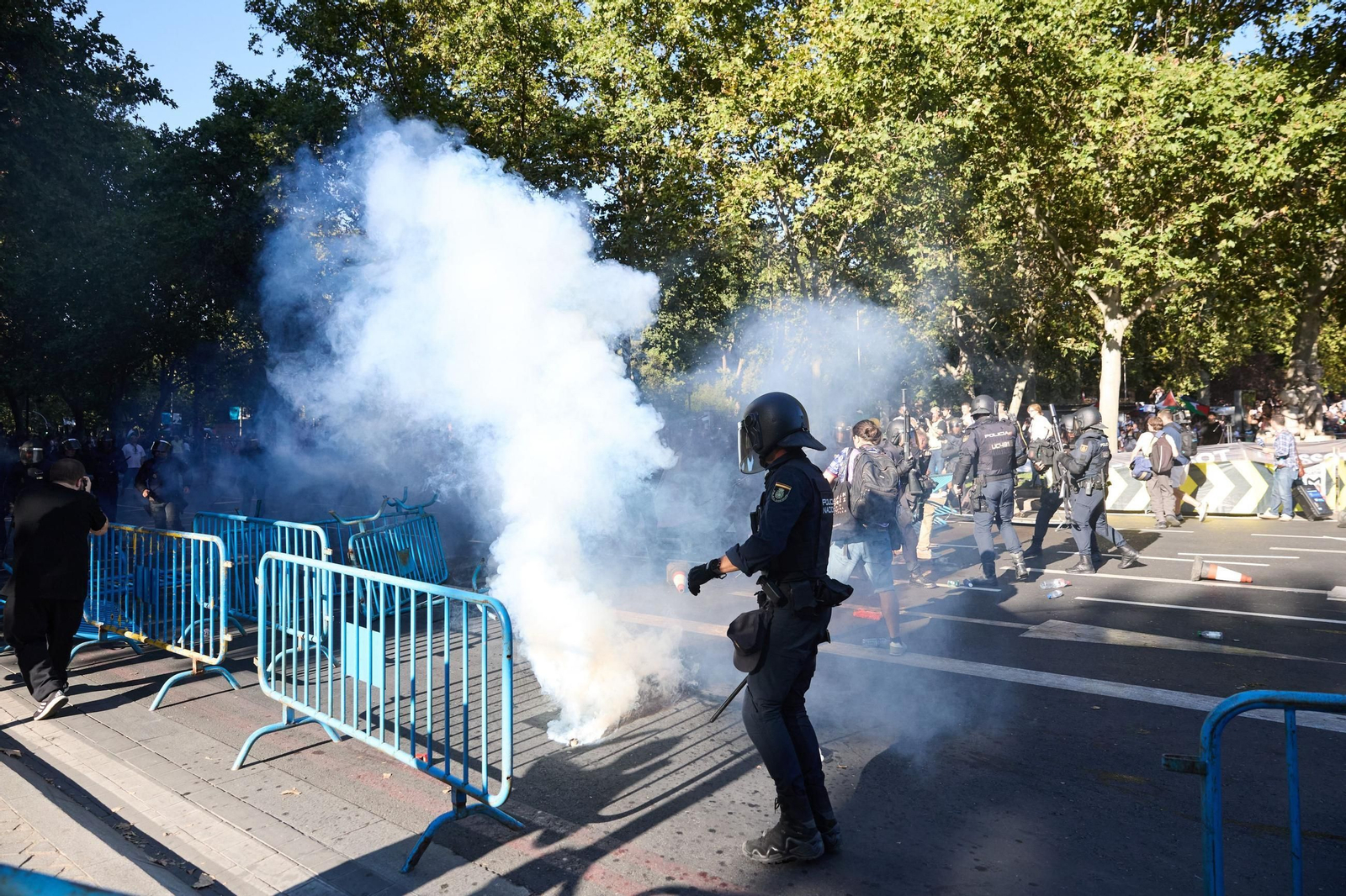 Las fotos de la protestas propalestinas que han obligado a cancelar la última etapa de la Vuelta a España