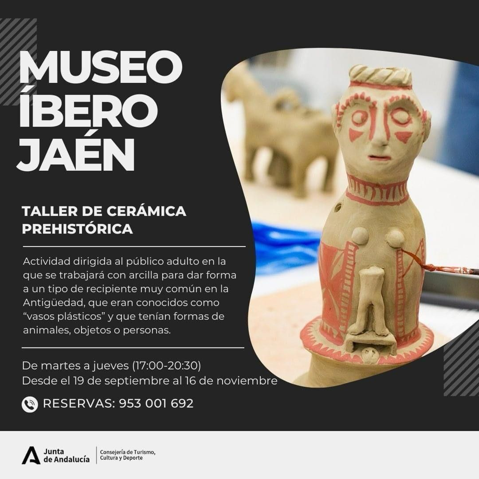 Publicidad de la actividad gratuita en el Museo Íbero de Jaén.