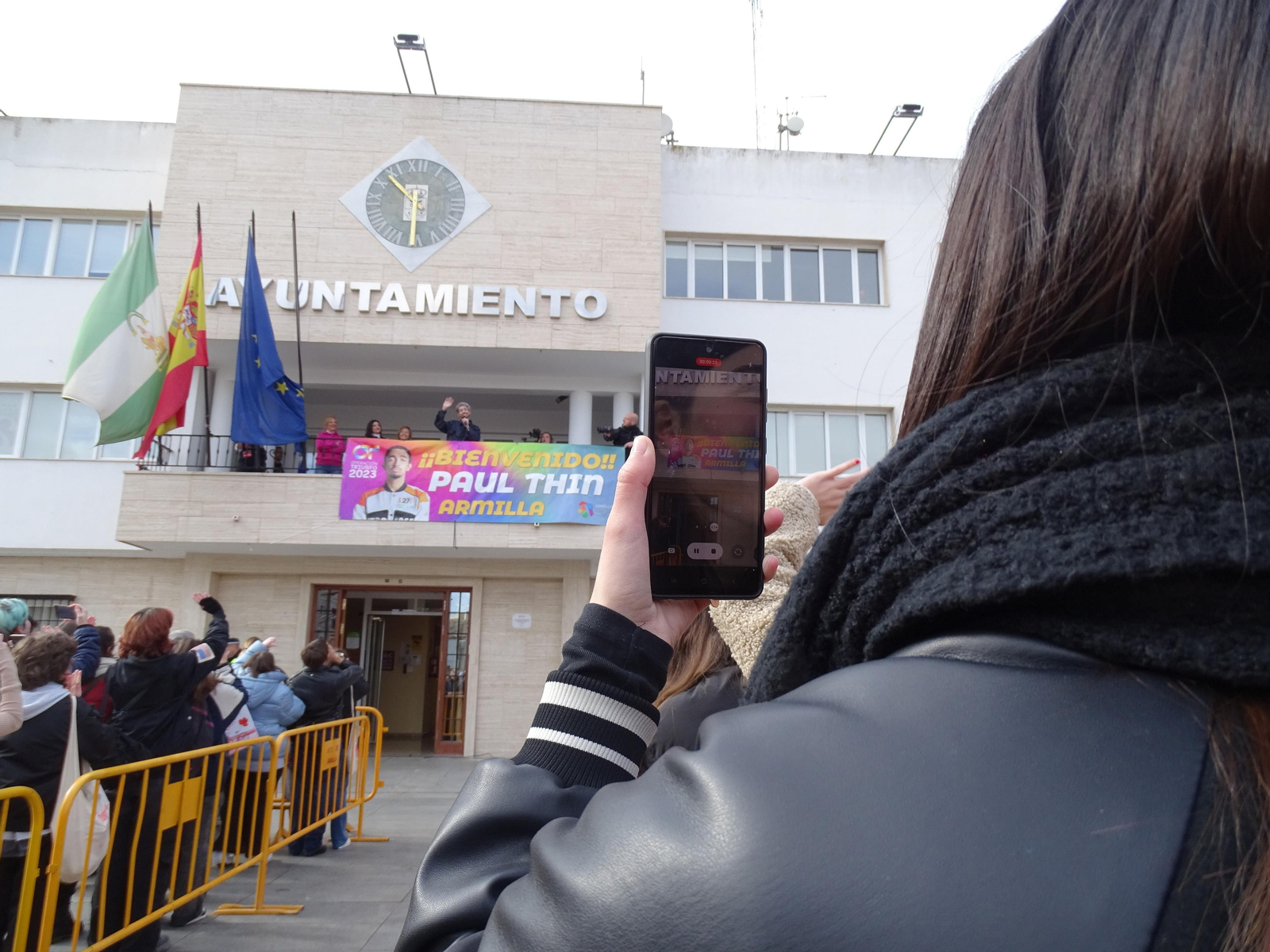 Así ha sido el recibimiento a Paul Thin en Armilla