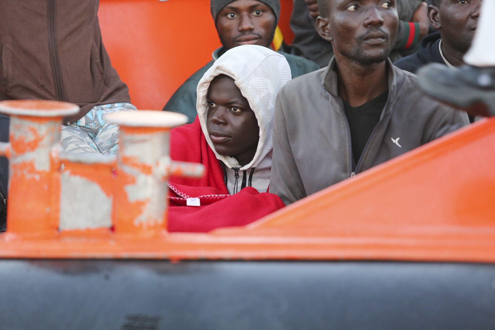 Llegada de patera al puerto de Málaga el 18 de julio de 2018