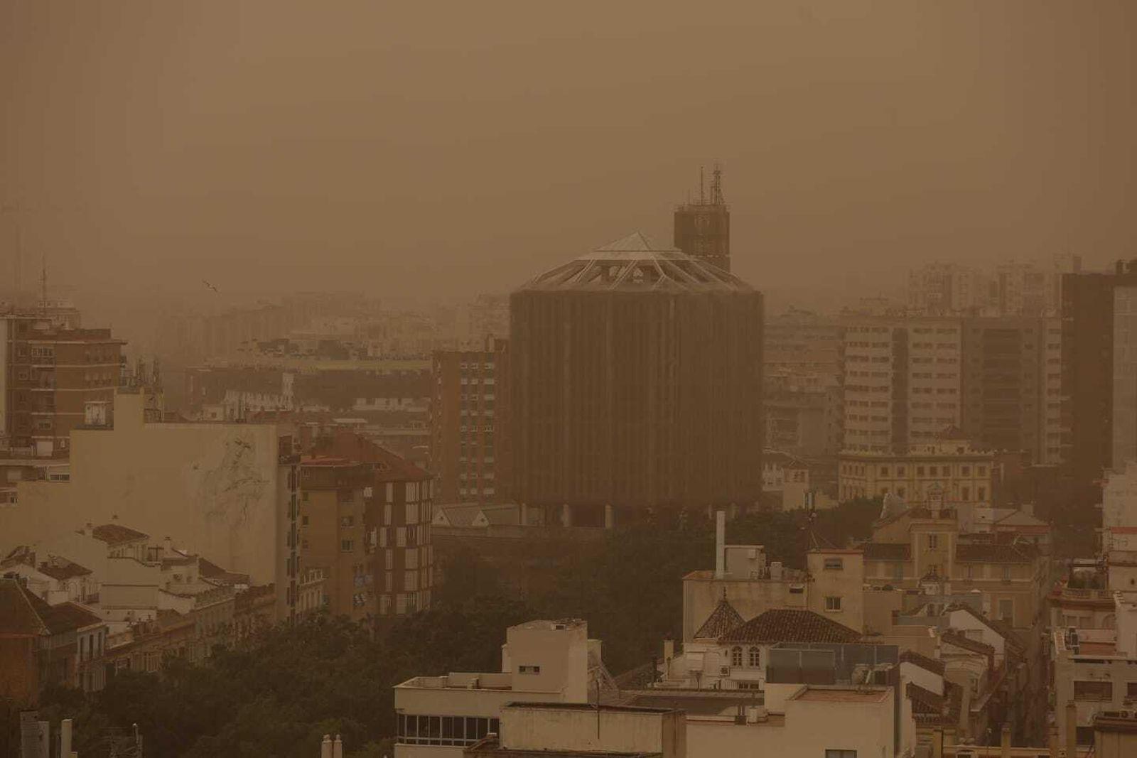 Tres años de la calima que tiñó Málaga de naranja, en imágenes