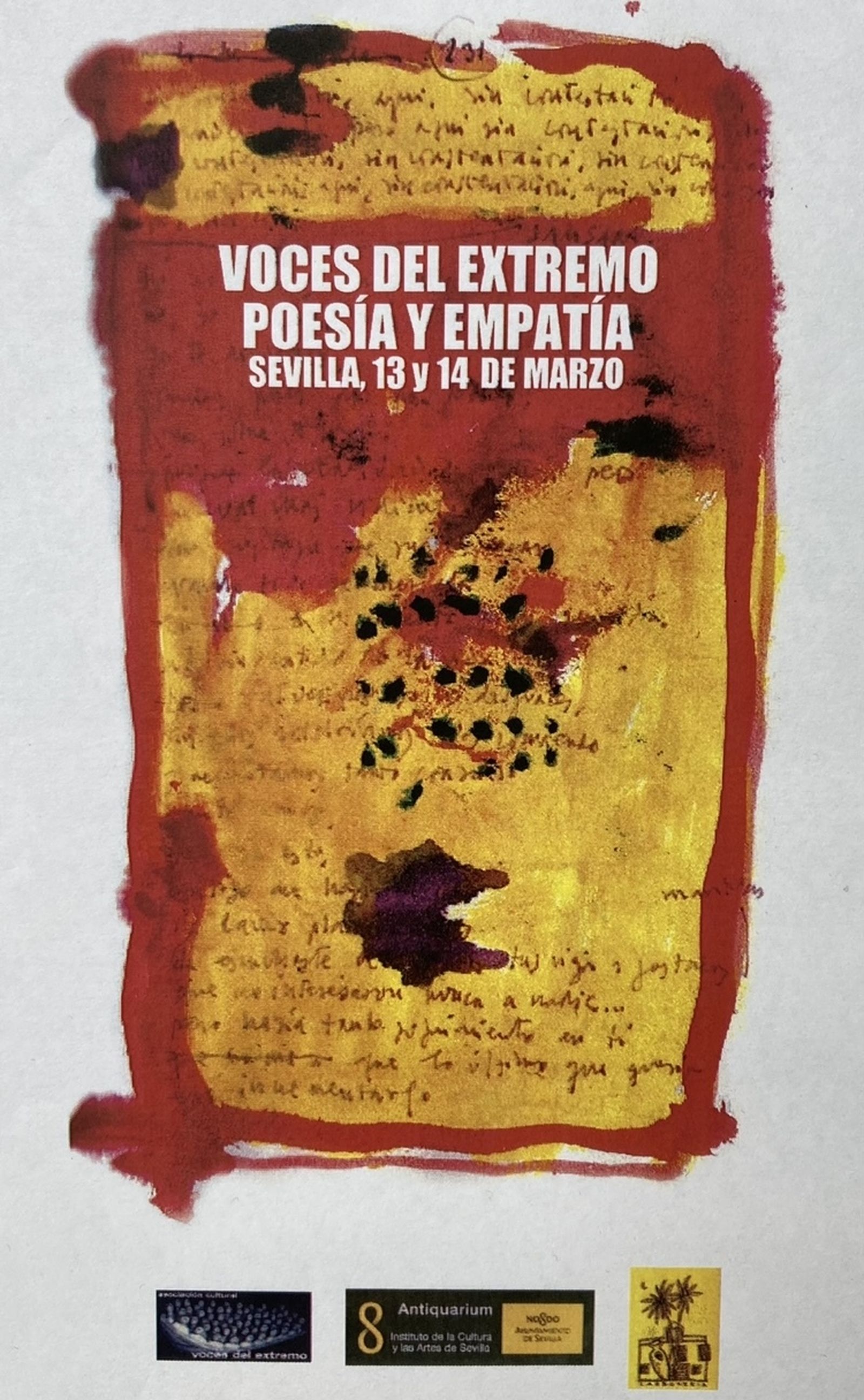 Cartel del encuentro Voces del Extremo, los días 13 y 14 de marzo.