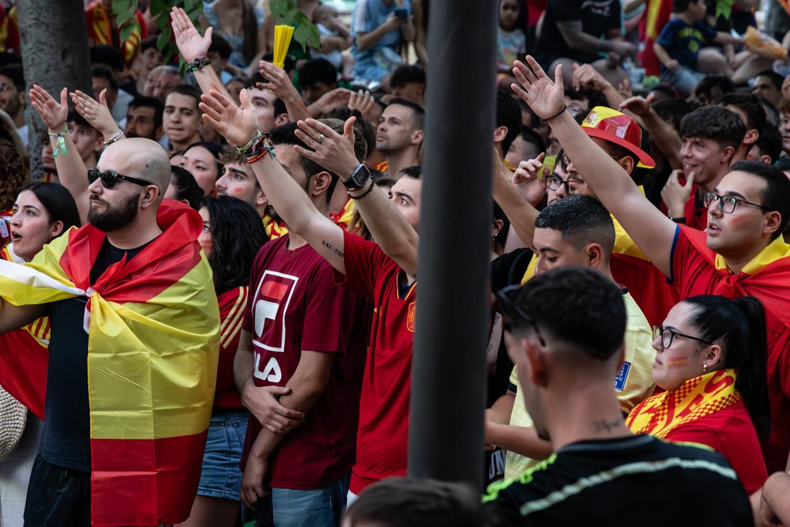 La euforia jiennense por la victoria de España, imágenes