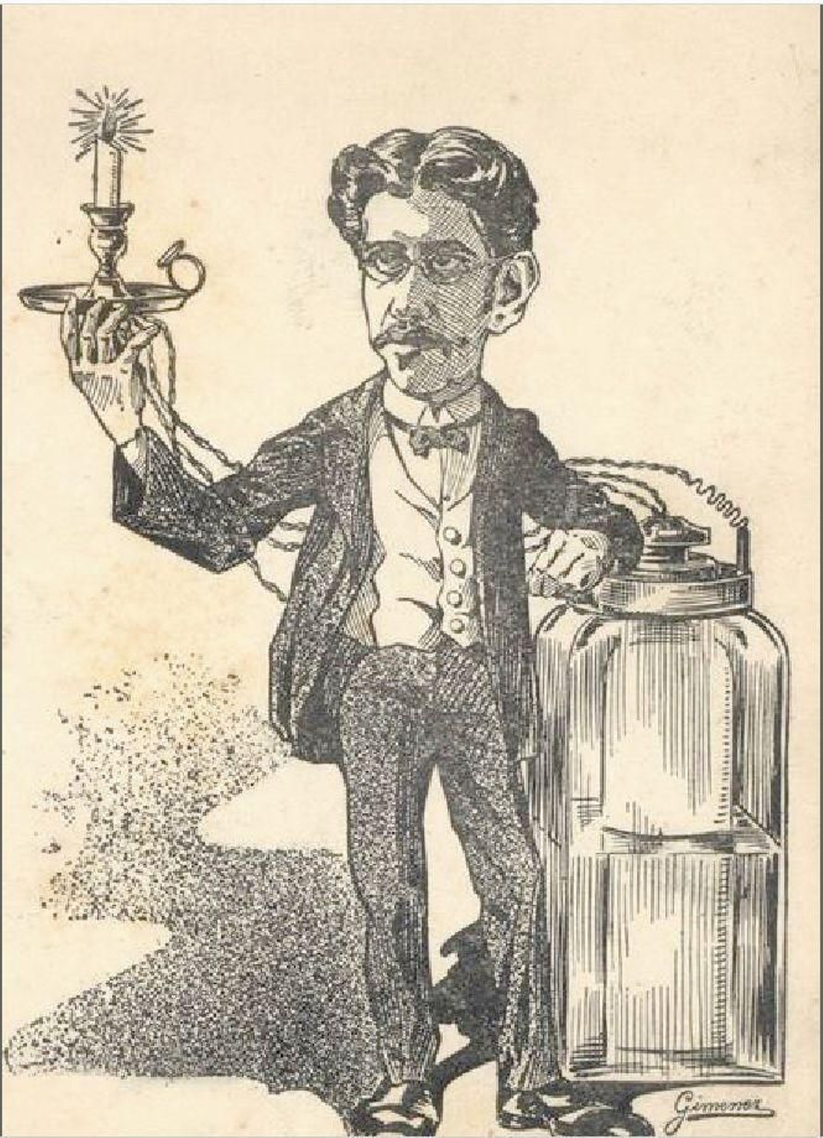 Caricatura de Francisco de Paula Rojas, por Giménez.