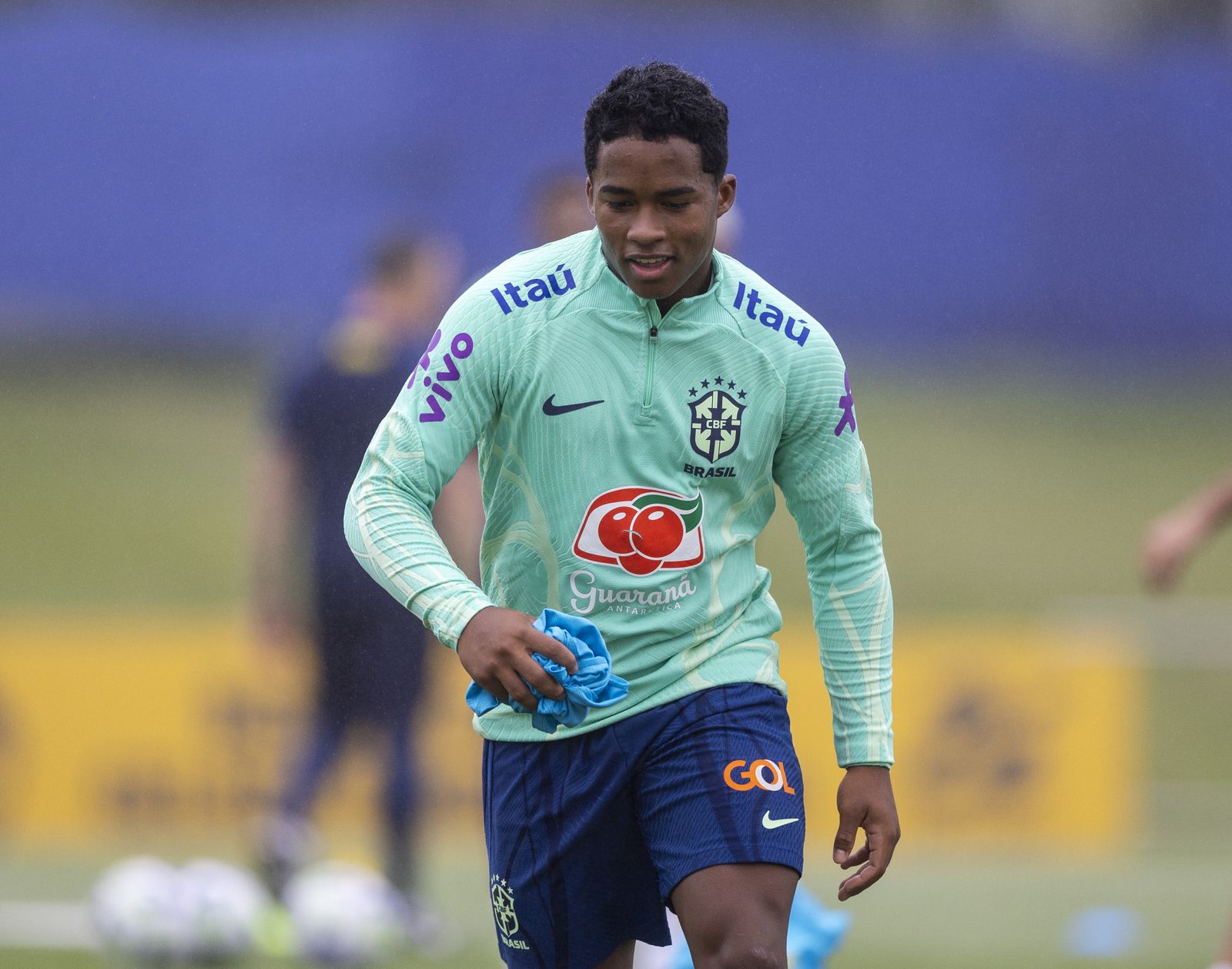 Endrick, en el último entrenamiento de Brasil.