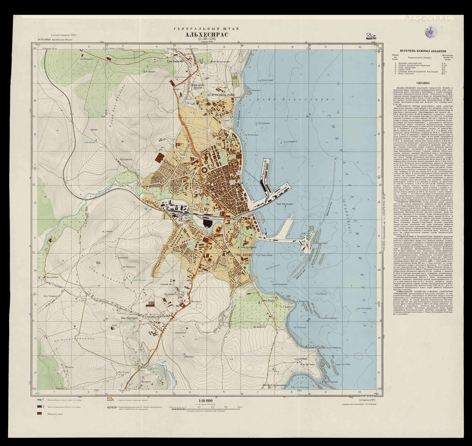 El mapa de Algeciras realizado por la URRS.