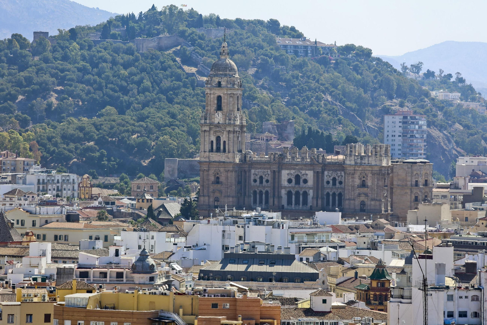 La Catedral de Málaga se impone en el centro de la ciudad.