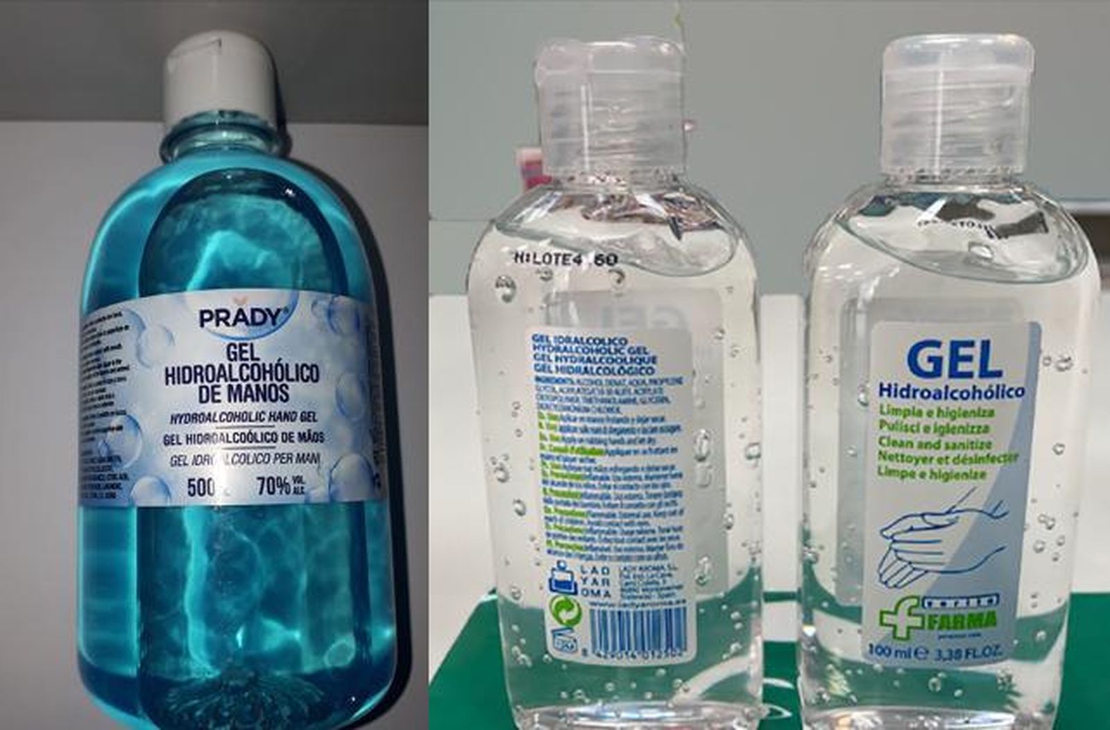 Dos geles hidroalcohólicos retirados del mercado por riesgo de incendio
