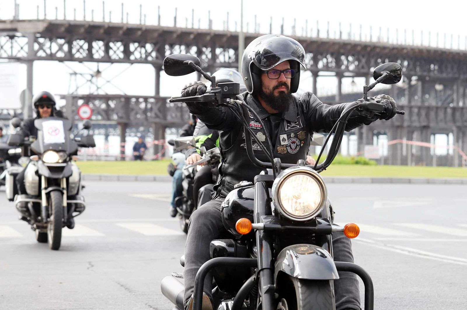 Imágenes de la concentración de motoristas por la seguridad