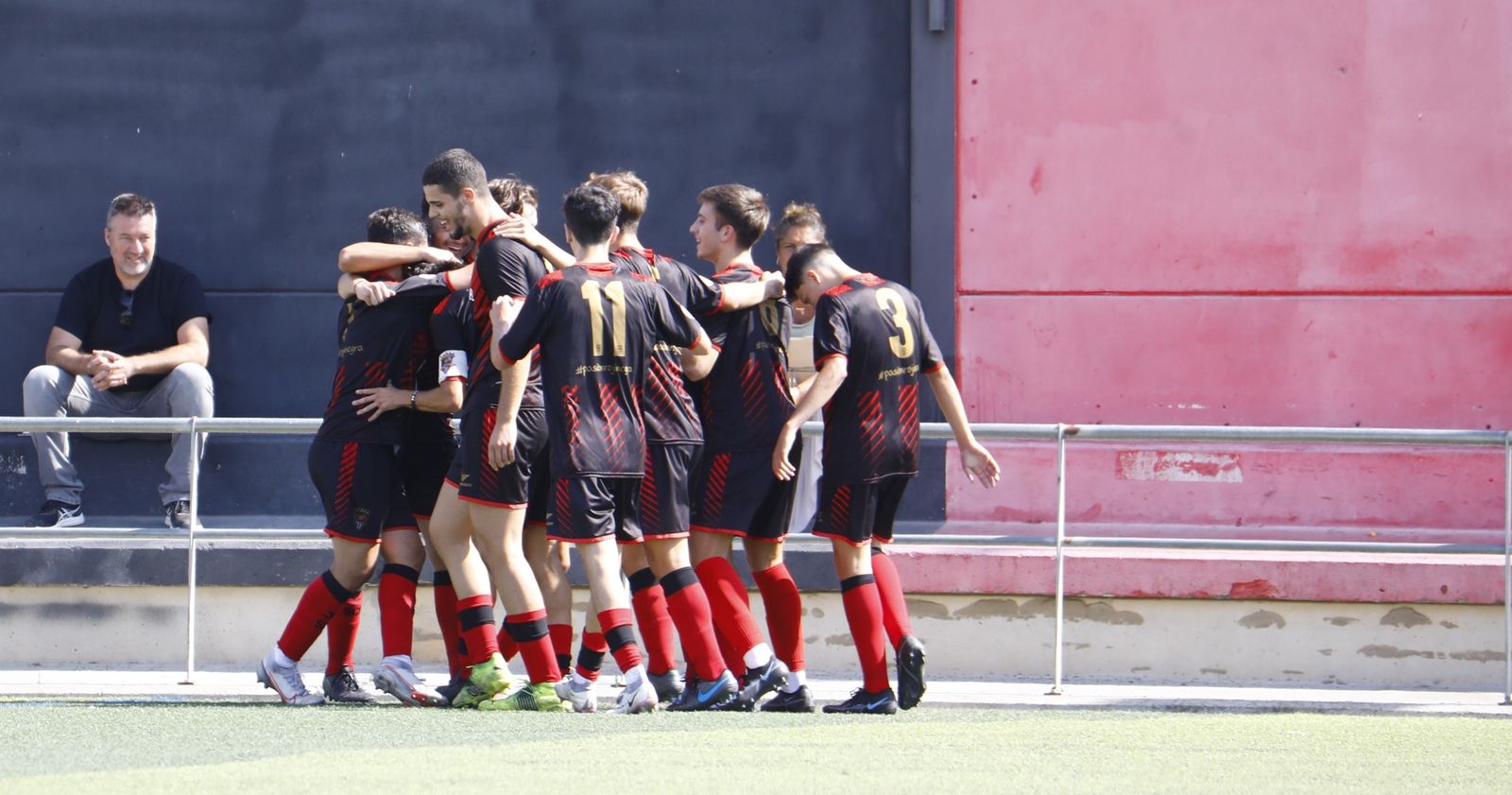 Los jugadores del Séneca celebran un gol esta temporada.