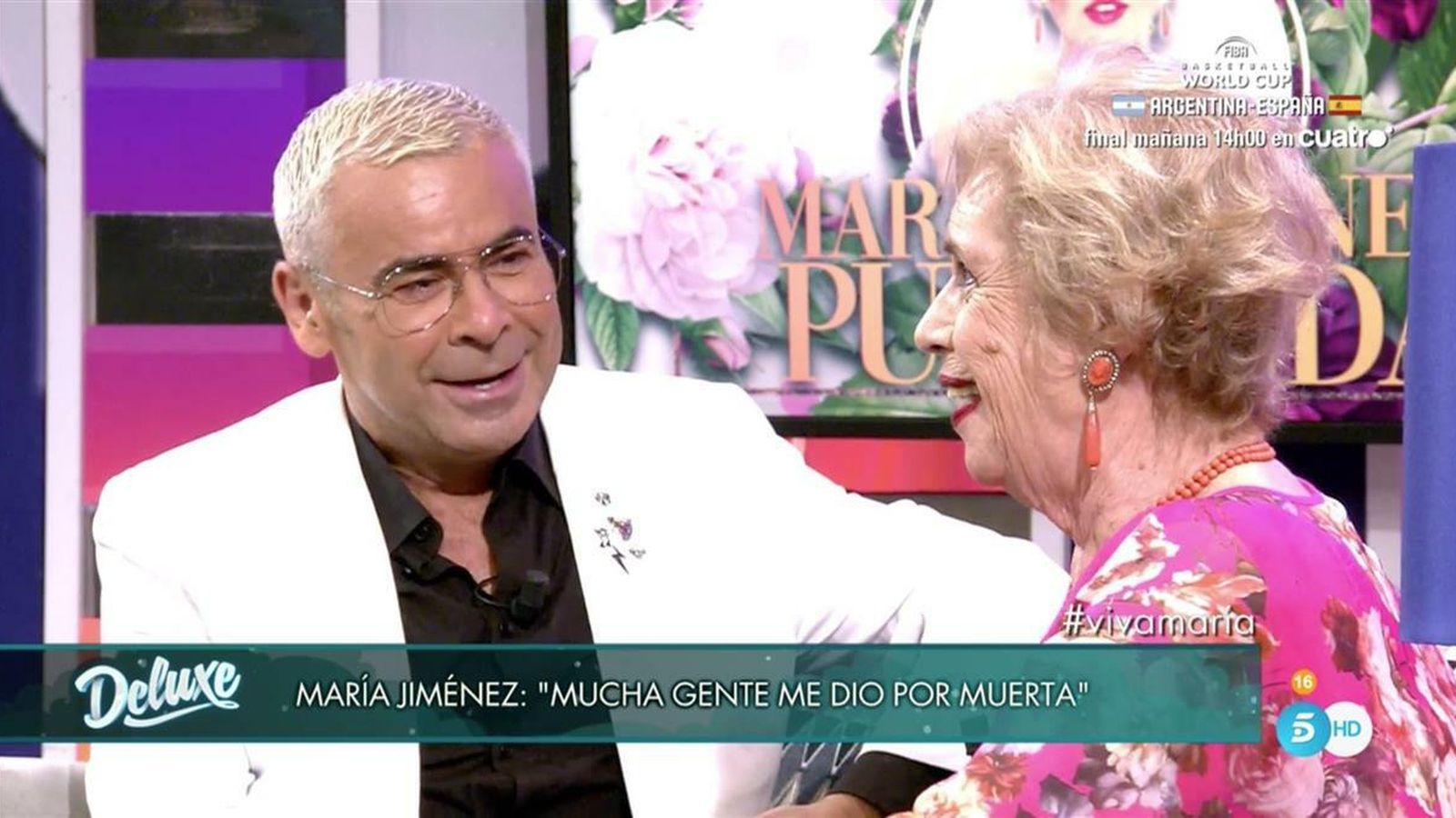 María Jiménez, conversando con Jorge Javier Vázquez.