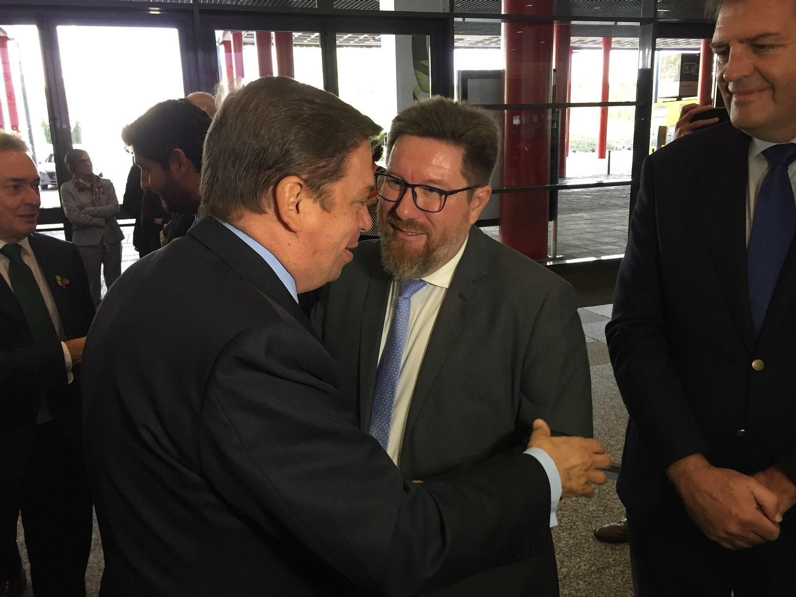 Ministro y consejero de Agricultura de la Junta de Andalucía, durante la inauguración de  Fruit Atraction