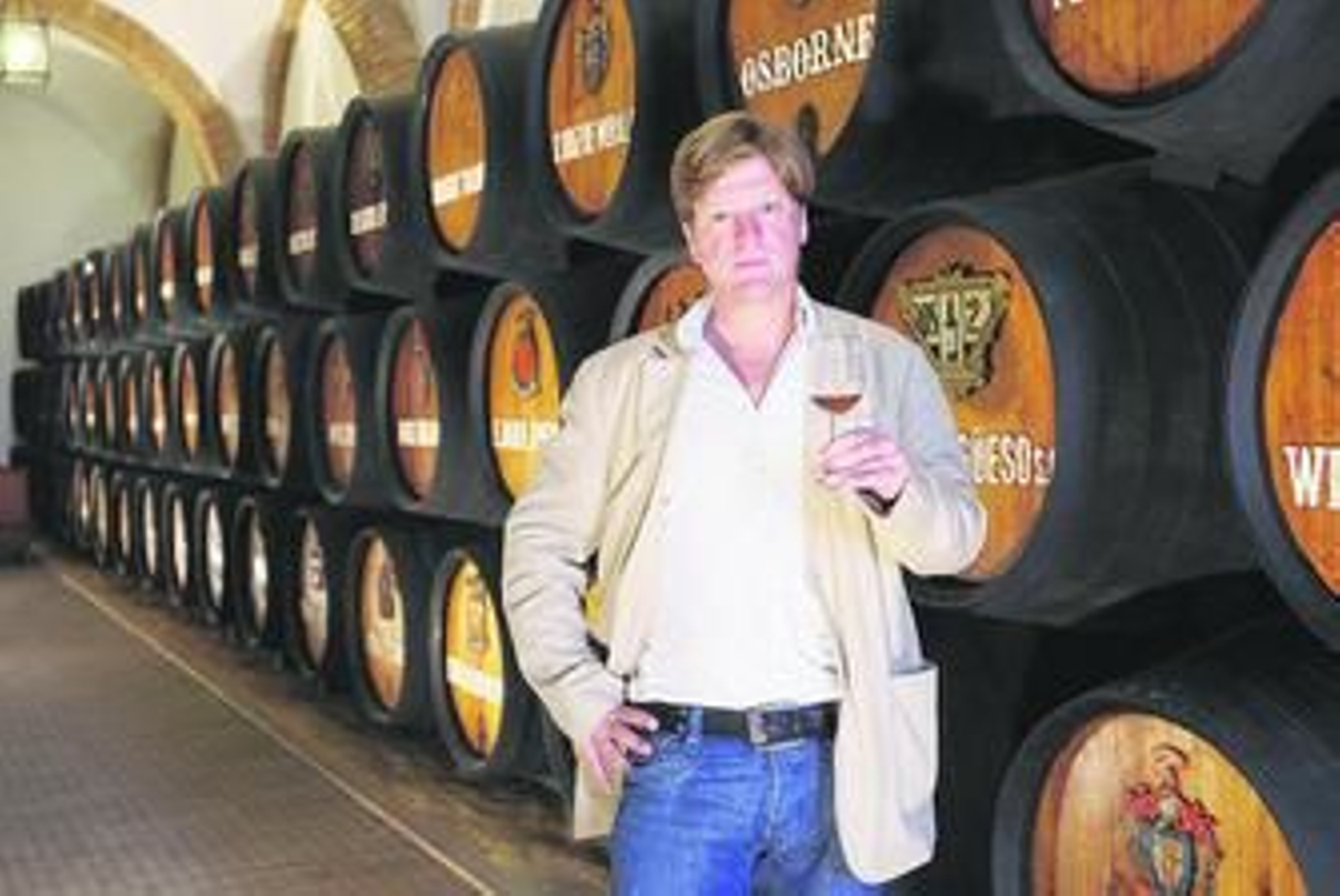 Paul Gormley en la bodega San Ginés del Consejo Regulador, tras la entrevista, días atrás.
