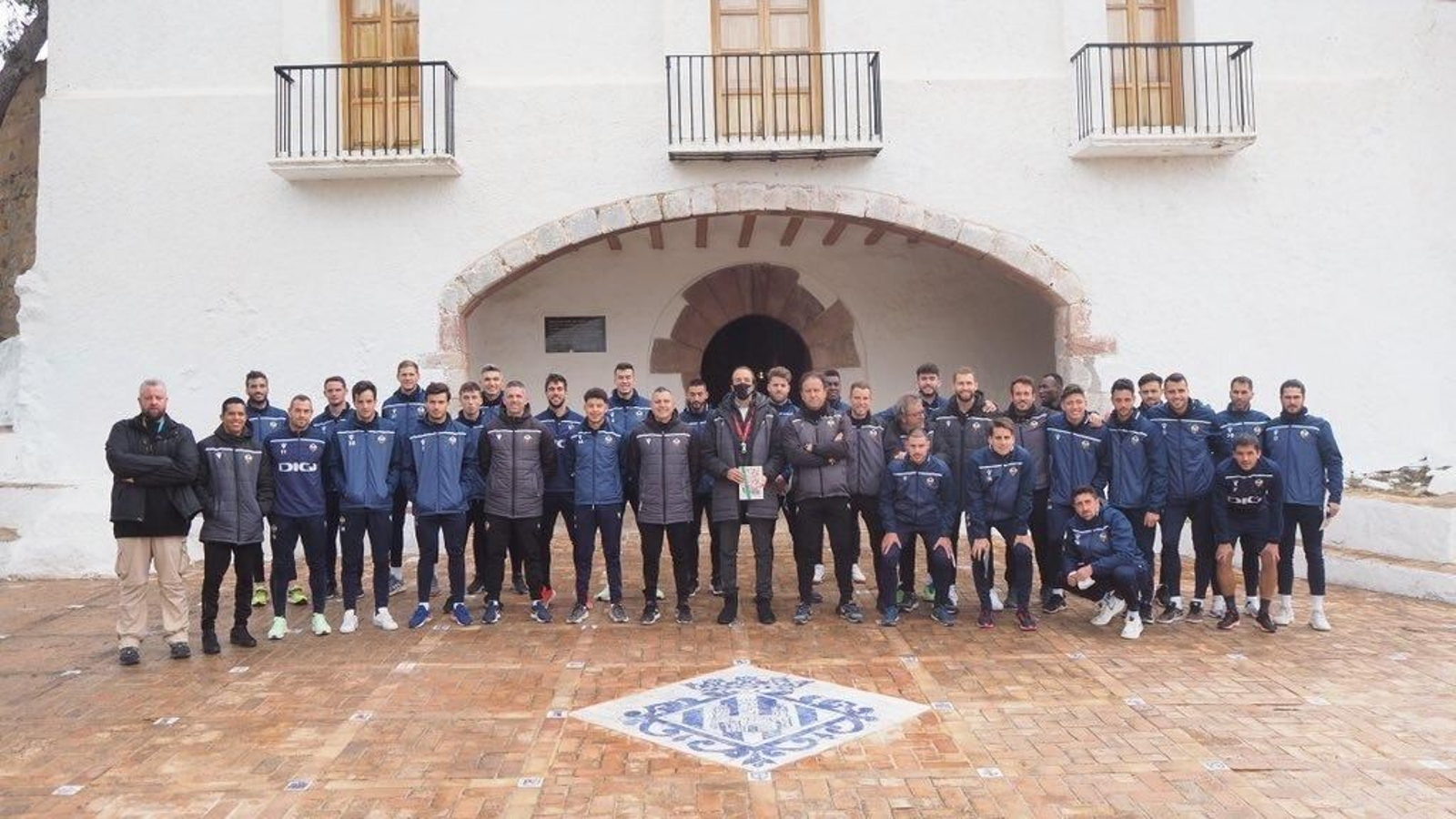 La plantilla del Castellón, este jueves en un acto institucional