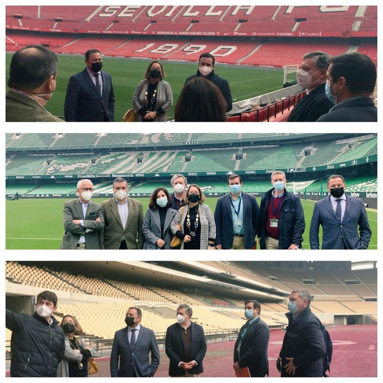 La visita al Ramón Sánchez-Pizjuán de hoy, con Regina Serrano al frente.