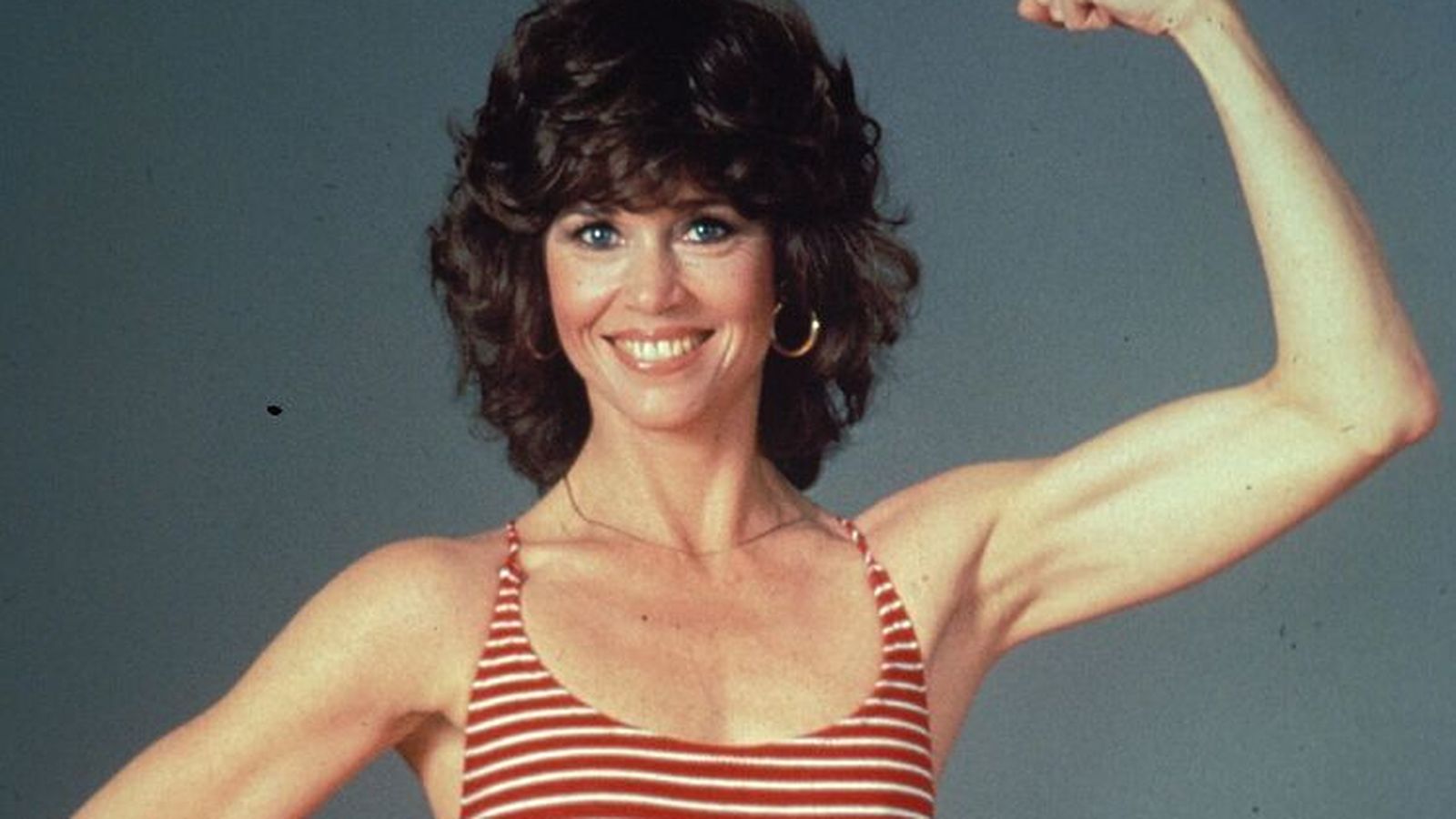 Jane Fonda, en una de sus famosas clases de aeróbic.
