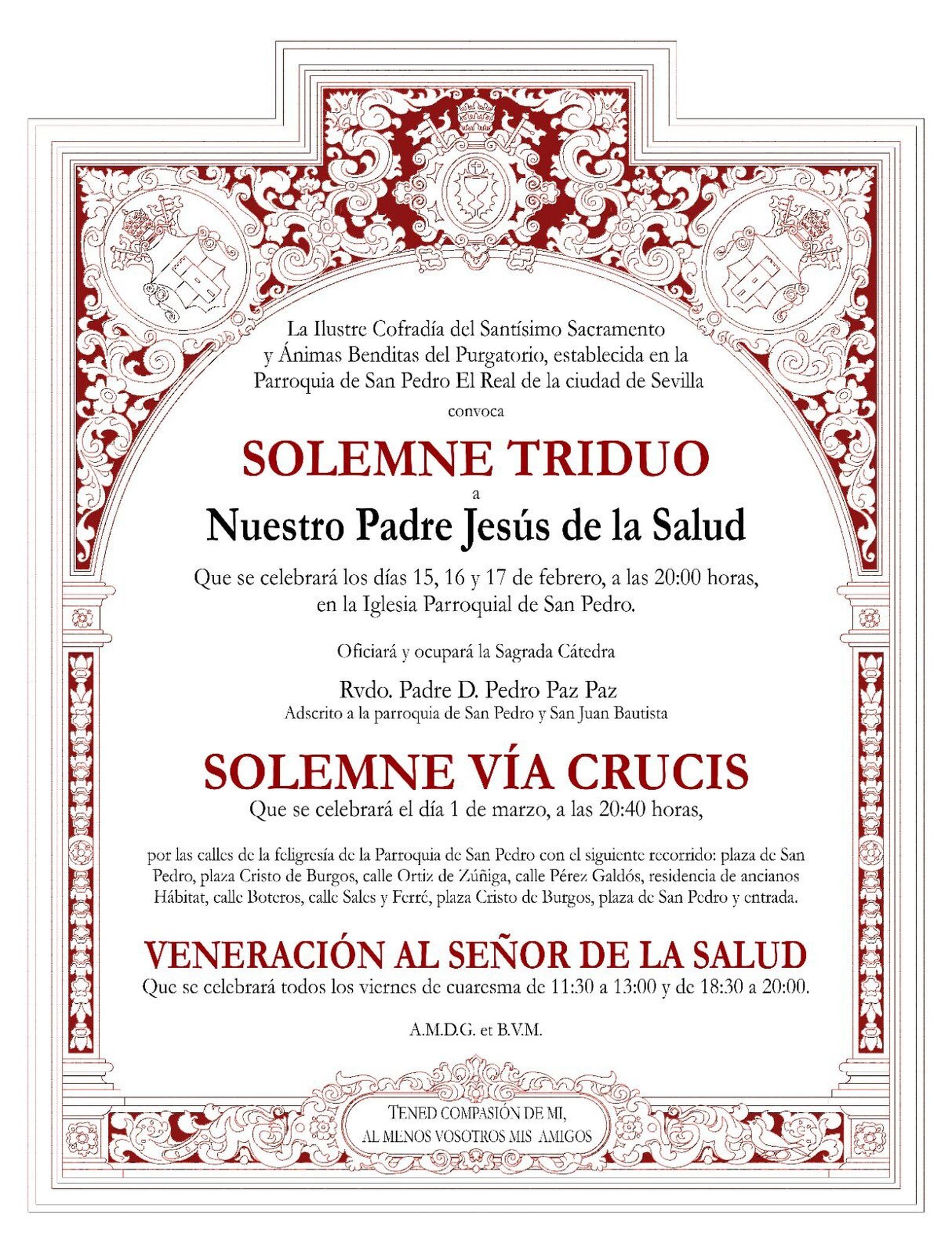 Convocatoria de triduo