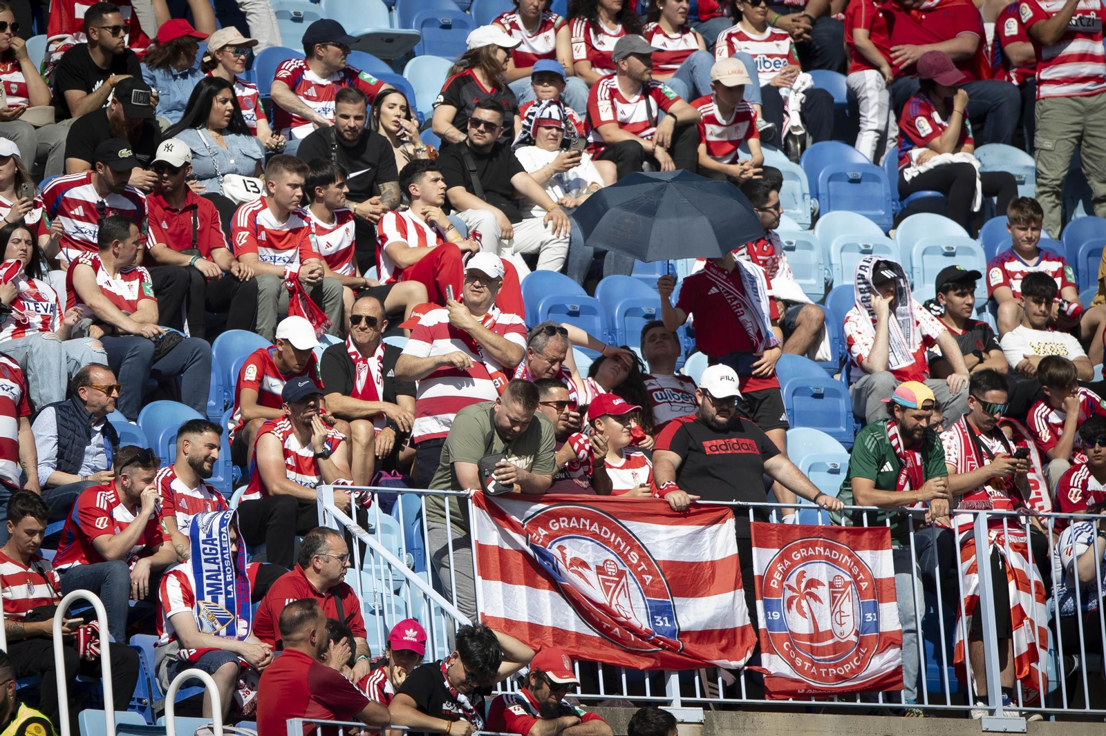 Aficionados del Granada CF en La Rosaleda