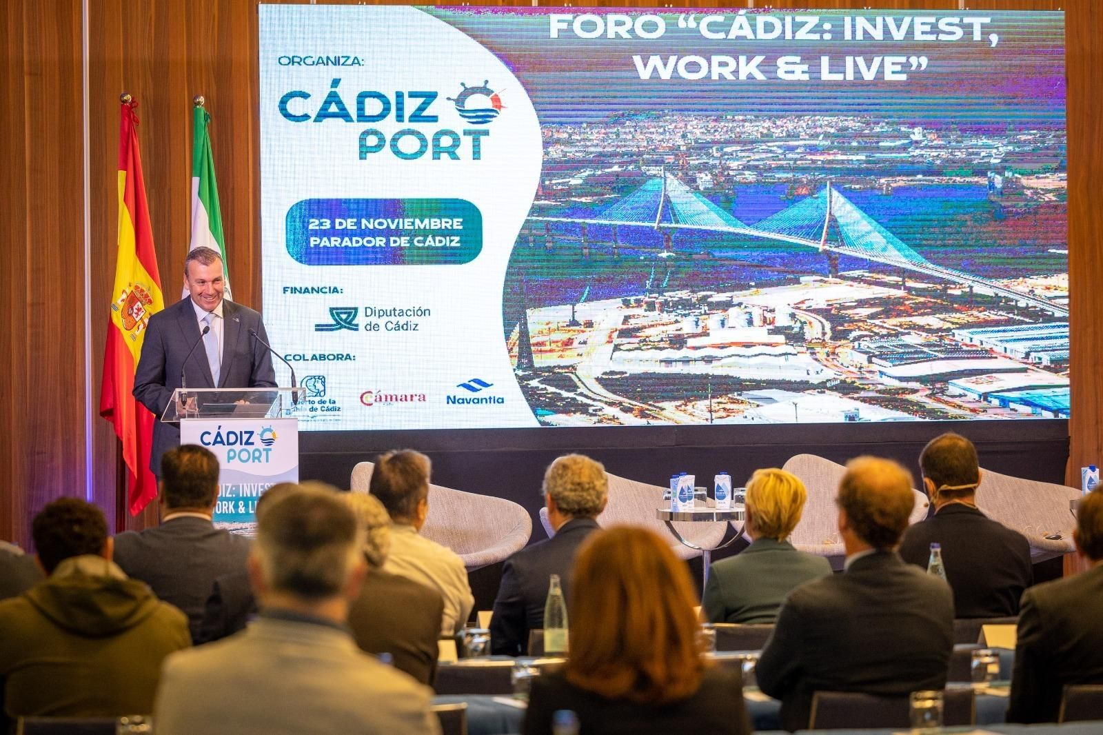 El presidente de Cádiz-Port, durante la presentación del foro