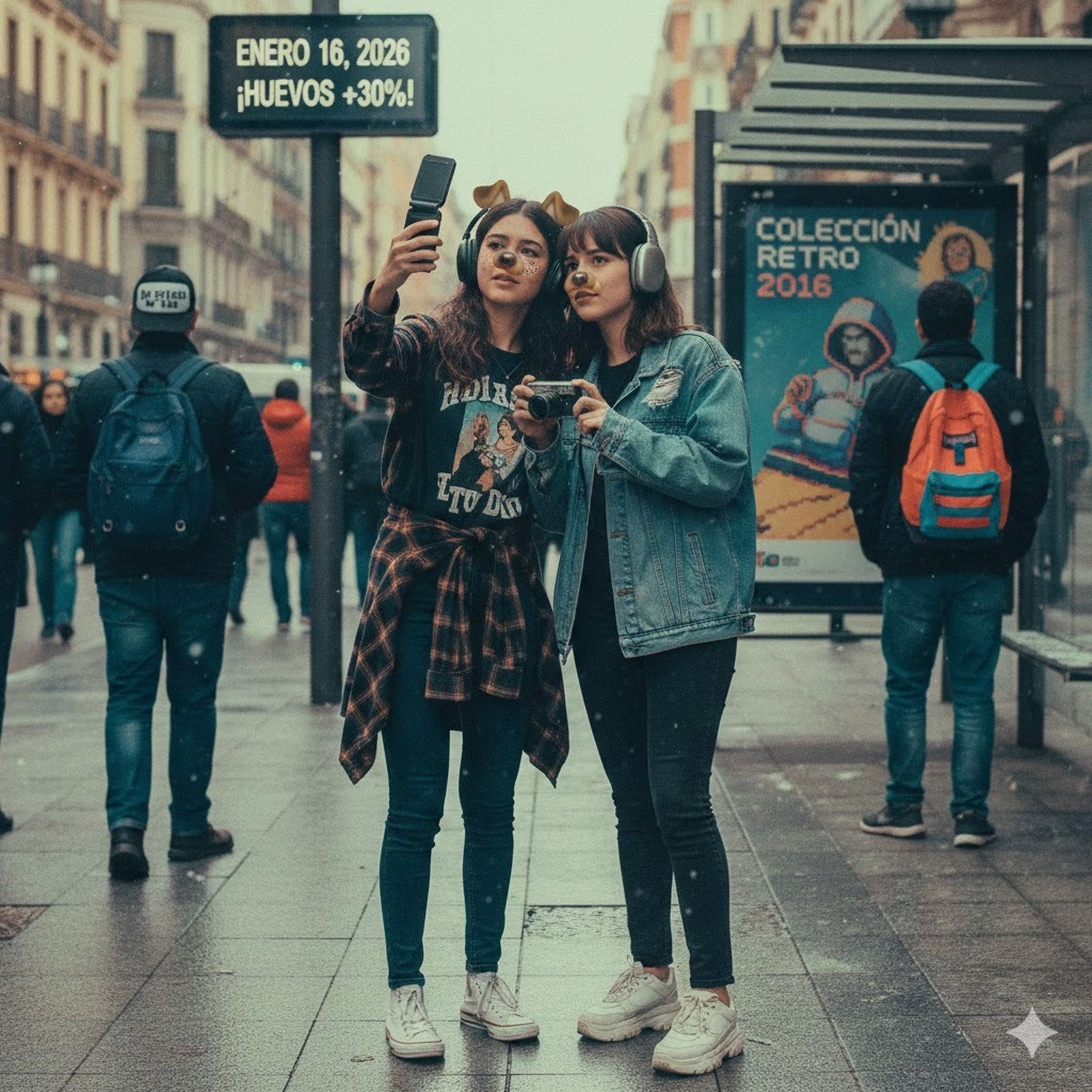 Jóvenes usando filtros