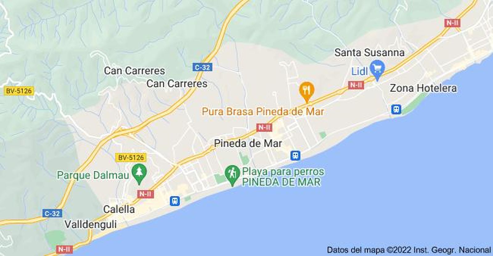 Mapa de Pineda de Mar