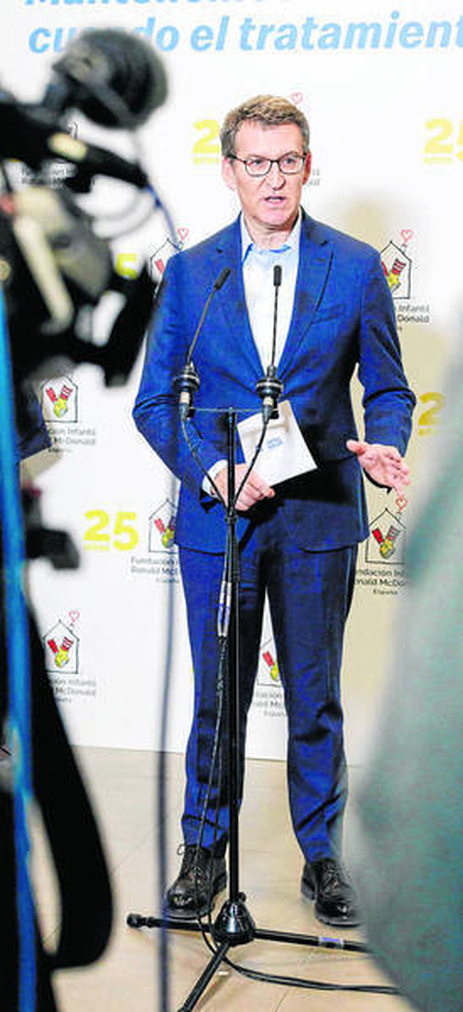 El presidente del PP, Alberto Núñez Feijóo, ayer en Madrid.