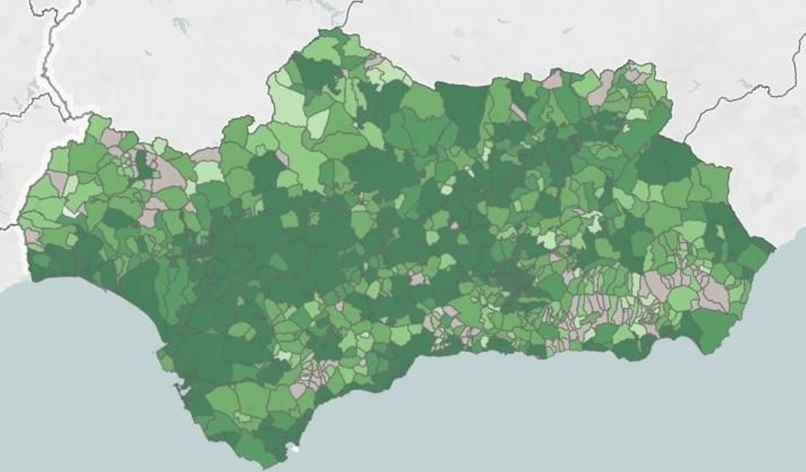 Mapa de casos diagnosticados en los últimos 14 días en Andalucía. Mapa de casos diagnosticados en los últimos 14 días en Andalucía.