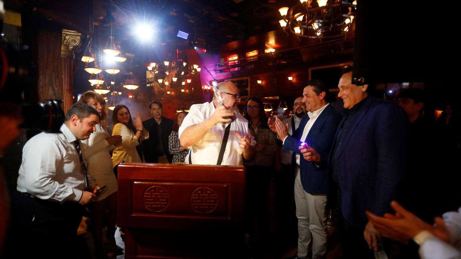 Bellido y Gómez Villamandos participan en un 'escape room' en la presentación de Noctámbulo.