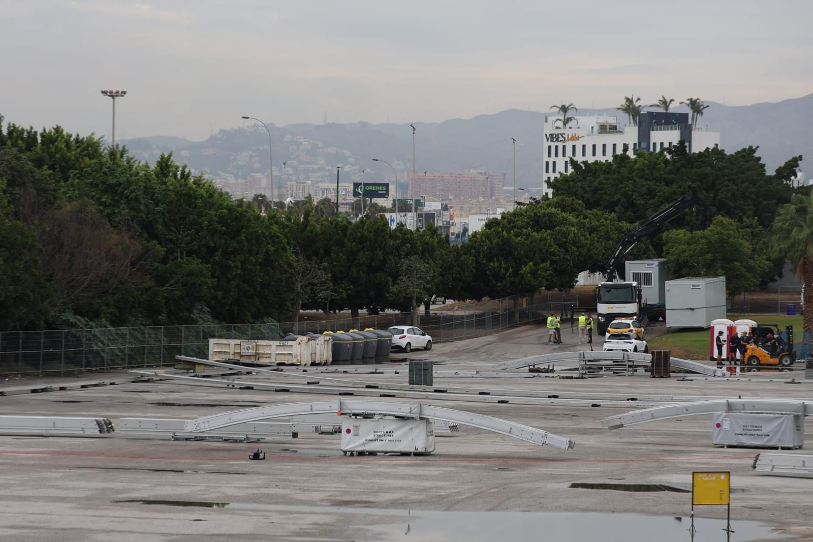 Primeros montajes en el Carpena para la Copa Davis y Billie Jean King Cup