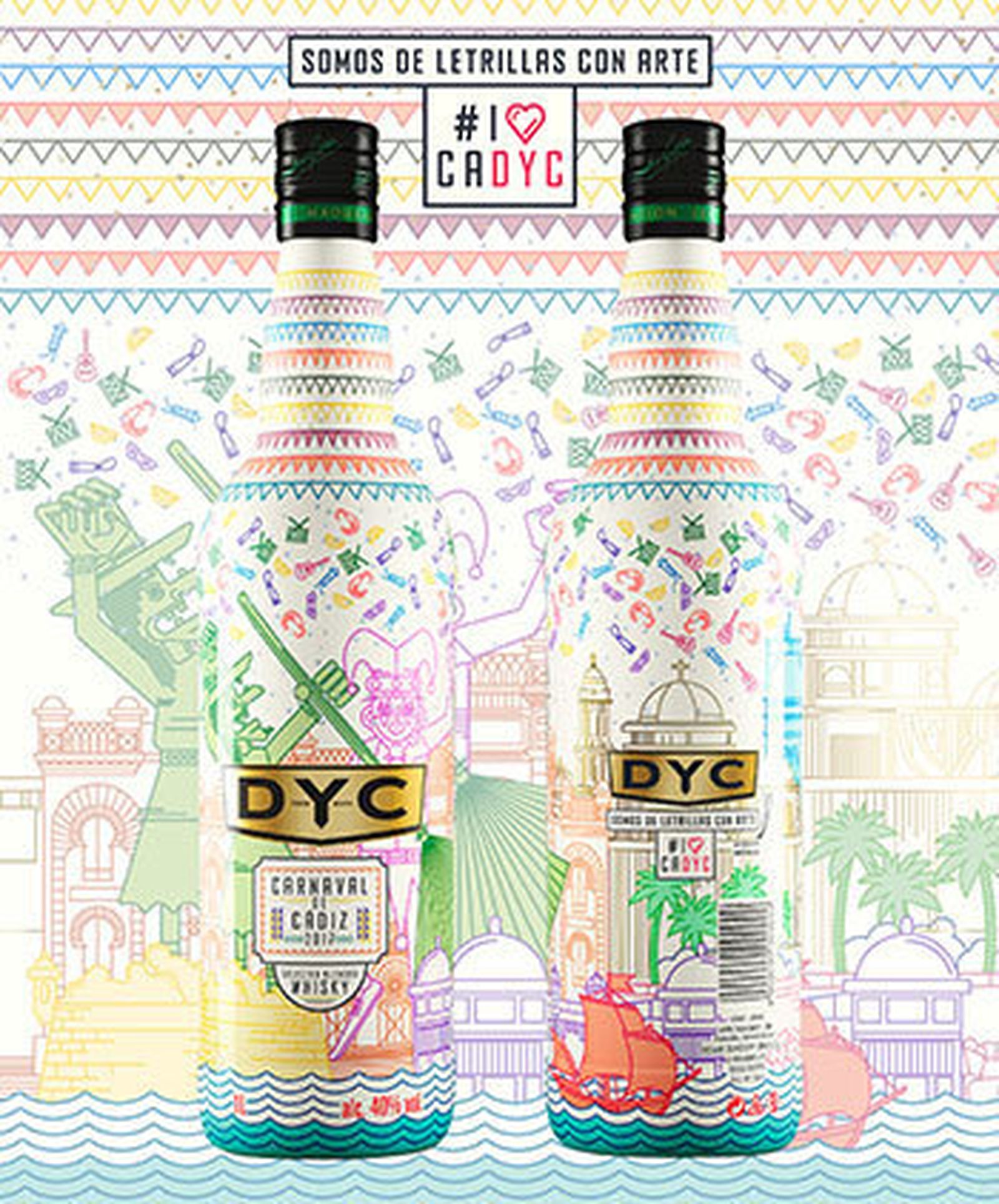 Una botella para celebrar el Carnaval de Cádiz