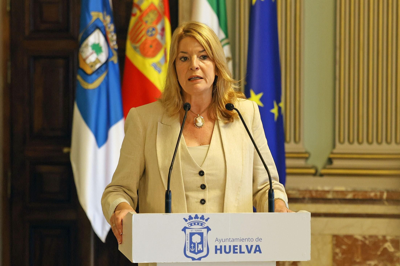 La alcaldesa de Huelva, Pilar Miranda.