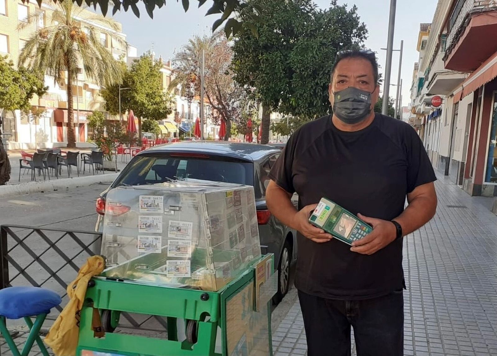 El vendedor de la ONCE Santiago Prieto.